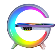 Wireless Speaker with Fast Charging, RGB Lights, Smart Alarm Clock & Table Lamp