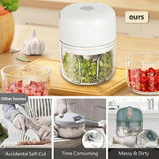 Portable Electric Garlic Chopper Mini Food Processor Wireless Veggie Chopper - CLIP GADGETS
