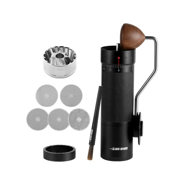 Conical Burr Manual Coffee Grinder - Espresso Pour Over Stainless Steel Barista Tool