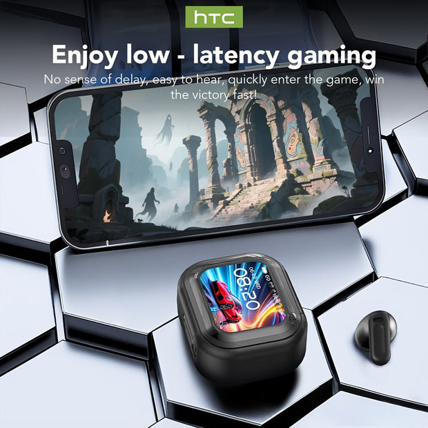 HTC NE20 TWS Wireless Headphones: 131 Language Translation, LED Display, High-fidelity, Built-in Mic - CLIP GADGETS