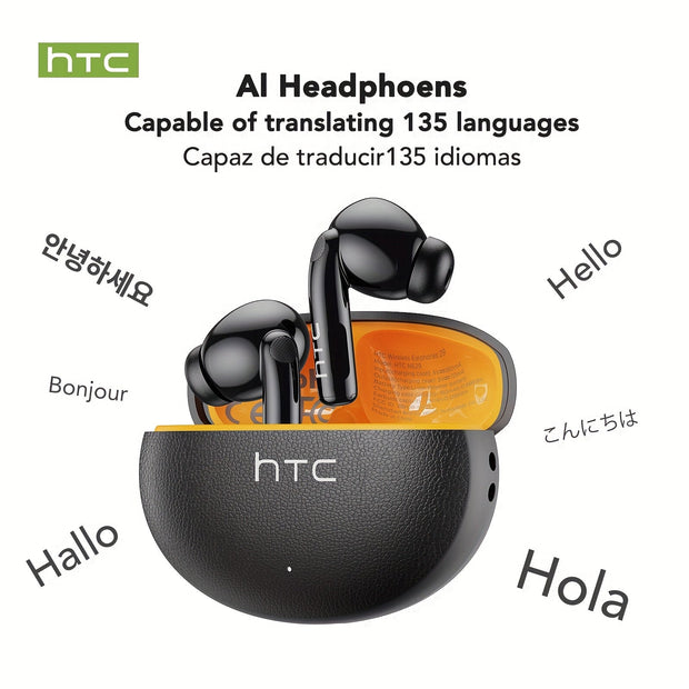 1pc HTC NE29 AI Translation Earbuds Real - time Translation Headphones OWS Open - Ear Wireless Headphones, Capable of translating 134 languages, Latest BT V6.0, Noise Reduction Clear Call, 6.5 Hours Music Long Battery Life, Big s - CLIP GADGETS