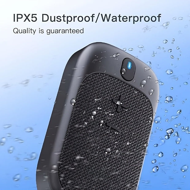 18H Playtime Wireless Speaker w/ Mic, USB-C Charging, Smart Voice Assistant | BlackSportClipMini - CLIP GADGETS