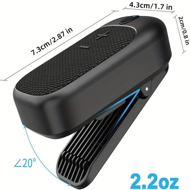 18H Playtime Wireless Speaker w/ Mic, USB-C Charging, Smart Voice Assistant | BlackSportClipMini - CLIP GADGETS