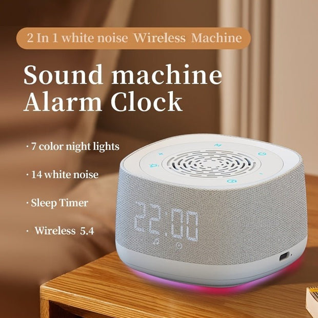 White Noise Sleep Speaker with Ambient Light - Portable & Rechargeable - CLIP GADGETS