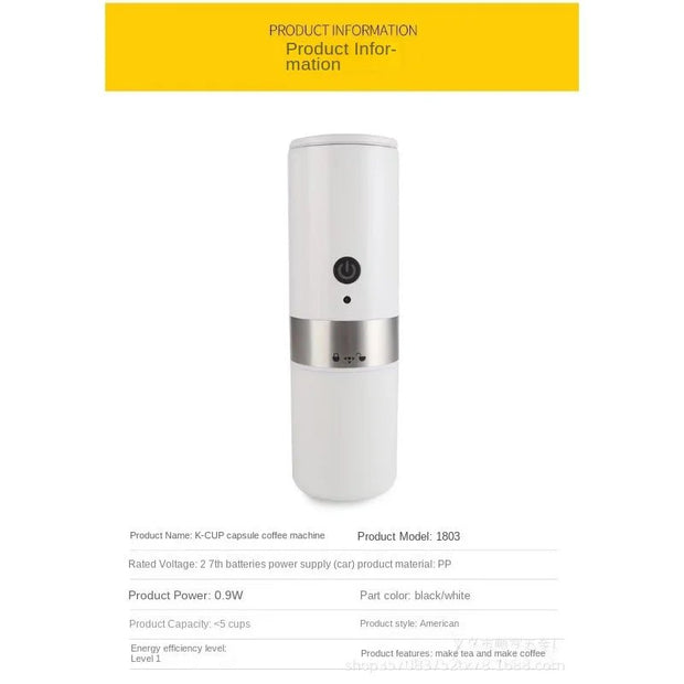 2022 Electric Car Portable Travel Mini Coffee Maker - Cafe on the Go! - CLIP GADGETS
