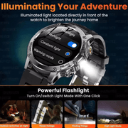 2025 Military Smart Watch - 1000mAh Fitness Tracking, Waterproof, Flashlight, Men's Bracelet - CLIP GADGETS