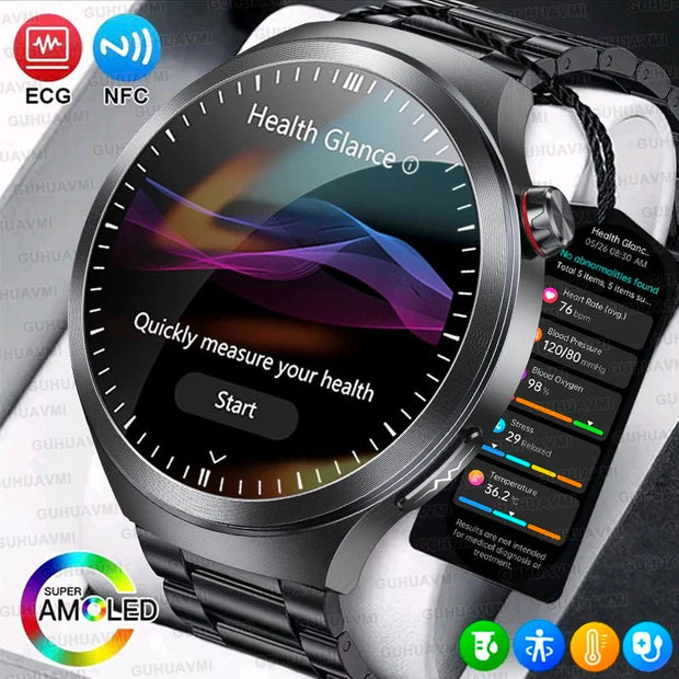 2025 Men's Health Tracker Smartwatch with Blood Pressure Monitor & ECG+PPG Tracker. - clip memories