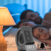 Wireless Charging Speaker Alarm Clock - USB Rechargeable, Black Design, Ideal Gift for Him - CLIP GADGETS