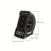 Wireless Charging Speaker Alarm Clock - USB Rechargeable, Black Design, Ideal Gift for Him - CLIP GADGETS