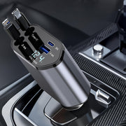 4-in-1 Fast Car Charger with Extendable Cable - Ideal Dashboard Mount - Fast Charge - CLIP GADGETS