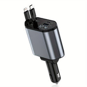 4-in-1 Fast Car Charger with Extendable Cable - Ideal Dashboard Mount - Fast Charge - CLIP GADGETS