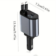4-in-1 Fast Car Charger with Extendable Cable - Ideal Dashboard Mount - Fast Charge - CLIP GADGETS