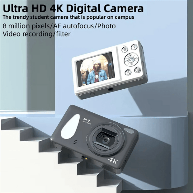 4K Vlogging Camera Autofocus Camcorder - 48MP 64GB HD for Photography - clip memories