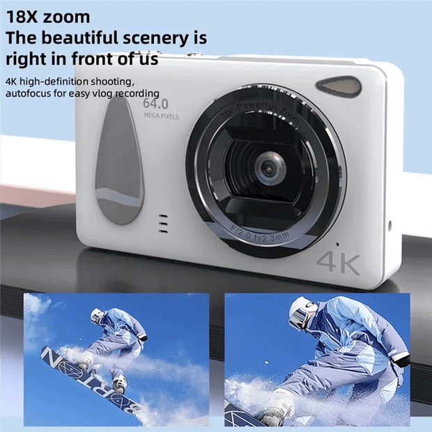 4K Vlogging Camera Autofocus Camcorder - 48MP 64GB HD for Photography - clip memories