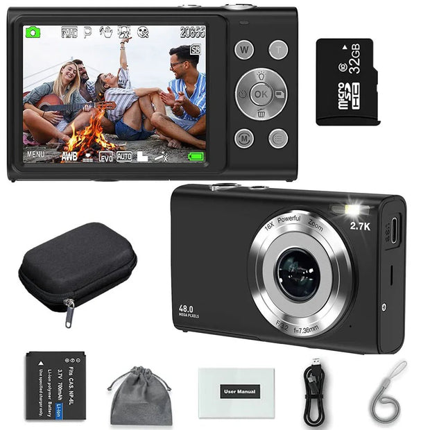 4K Autofocus Vlogging Camera HD 48MP Camcorder for Photography - clip memories