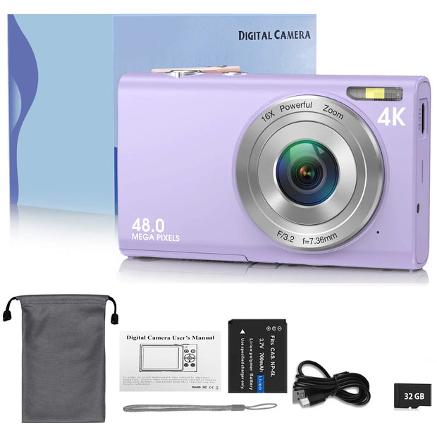 4K Autofocus Vlogging Camera HD 48MP Camcorder for Photography - clip memories