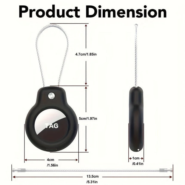 Anti-Theft Sleeve Set for AirTag GPS Tracker - Stainless Steel Cable, Break - CLIP GADGETS