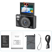 Vintage Vlog Camera 64MP 4K Video Recorder WiFi 18X Zoom Flip Screen Cam - clip memories