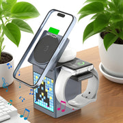 6in1 Magnetic Charger Stand with Speakers & Alarm Clock - CLIP GADGETS