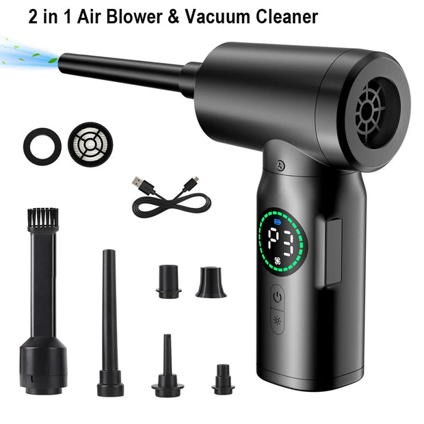 7500mAh Cordless Air Duster Blower for Keyboard Computer Cleaning - clip memories