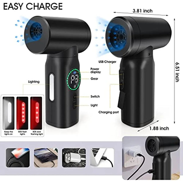 7500mAh Cordless Air Duster Blower for Keyboard Computer Cleaning - clip memories