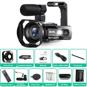 Portable 8K Digital Camera 48MP Handheld DV 18X Zoom Camcorder - clip memories