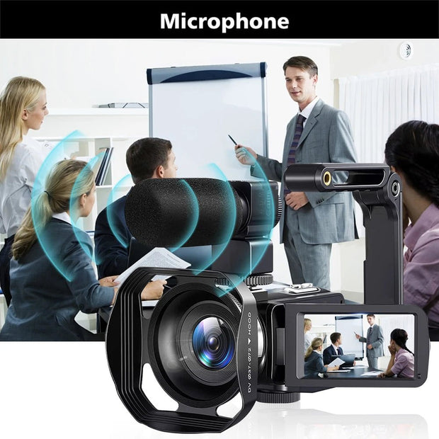 Portable 8K Digital Camera 48MP Handheld DV 18X Zoom Camcorder - clip memories