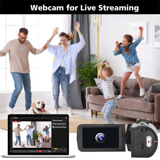 Portable 8K Digital Camera 48MP Handheld DV 18X Zoom Camcorder - clip memories