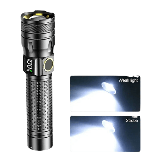 Rechargeable Aluminum Alloy LED Flashlight with Power Display - Campify