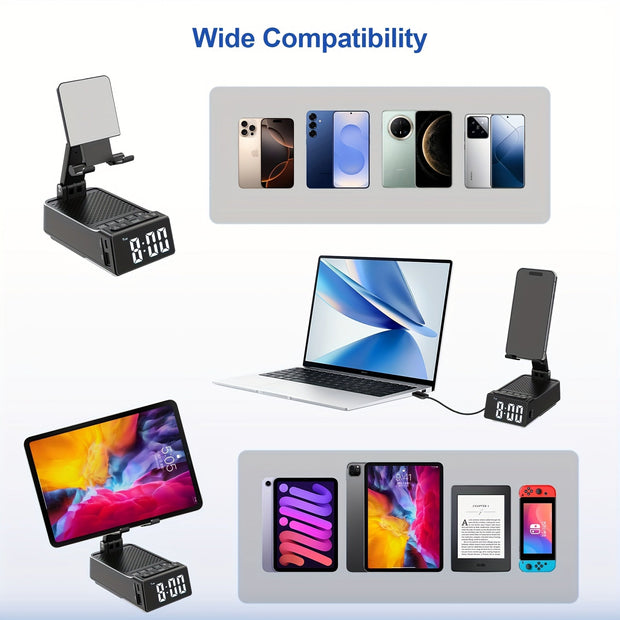 Wireless Speaker Cell Phone Stand - Birthday Gift, HD Sound, Anti-Slip Base - Gadget for Him/Her - CLIP GADGETS