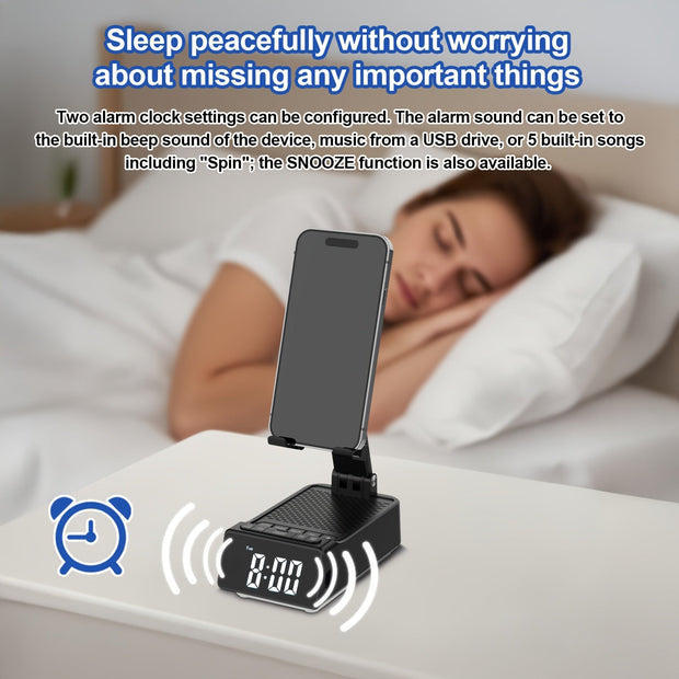 Wireless Speaker Cell Phone Stand - Birthday Gift, HD Sound, Anti-Slip Base - Gadget for Him/Her - CLIP GADGETS