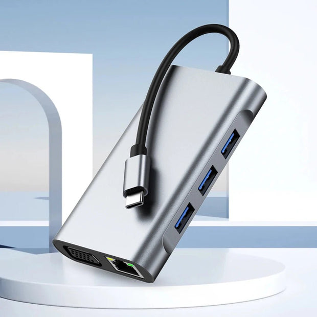 8-in-1 Docking Station + Network Card + MST Multi-Screen Hub - clip memories