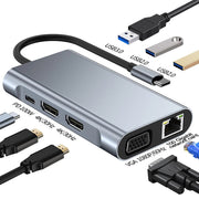8-in-1 Docking Station + Network Card + MST Multi-Screen Hub - clip memories