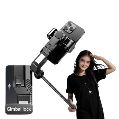 Desiontal Q31 1 - Axis Gimbal Stabilizer with LED Light & Tripod - iPhone/Android/Samsung - CLIP GADGETS