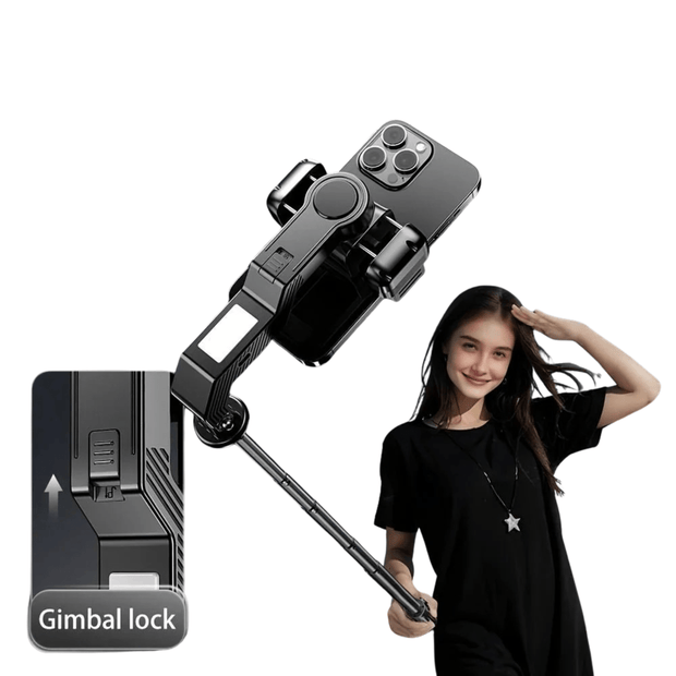 Desiontal Q31 1 - Axis Gimbal Stabilizer with LED Light & Tripod - iPhone/Android/Samsung - CLIP GADGETS