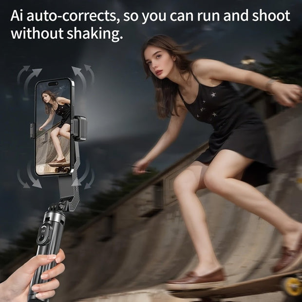 Desiontal Q31 1-Axis Gimbal Stabilizer with LED Light & Tripod - iPhone/Android/Samsung - CLIP GADGETS