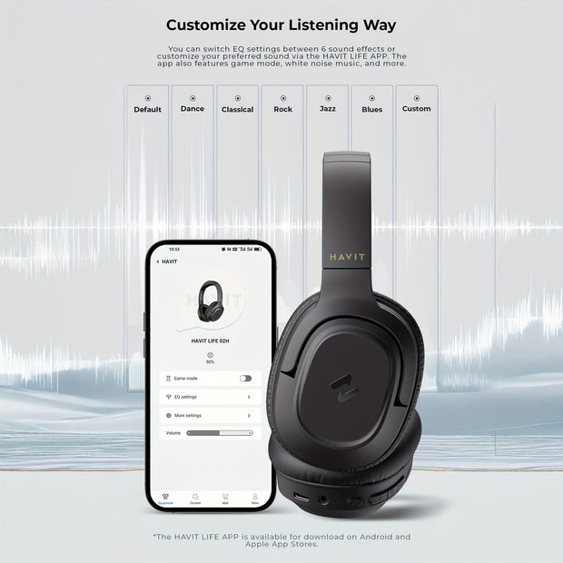 HAVIT Dual Device Wireless Headphones with Foldable Design and High Definition Call Effect - CLIP GADGETS