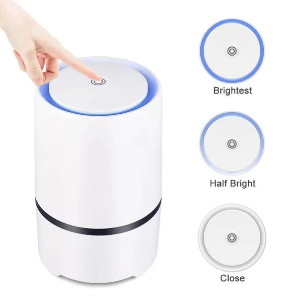 Desktop USB Air Purifier - High Quality, LED Light, Aromatherapy, Odor Removal - clip memories