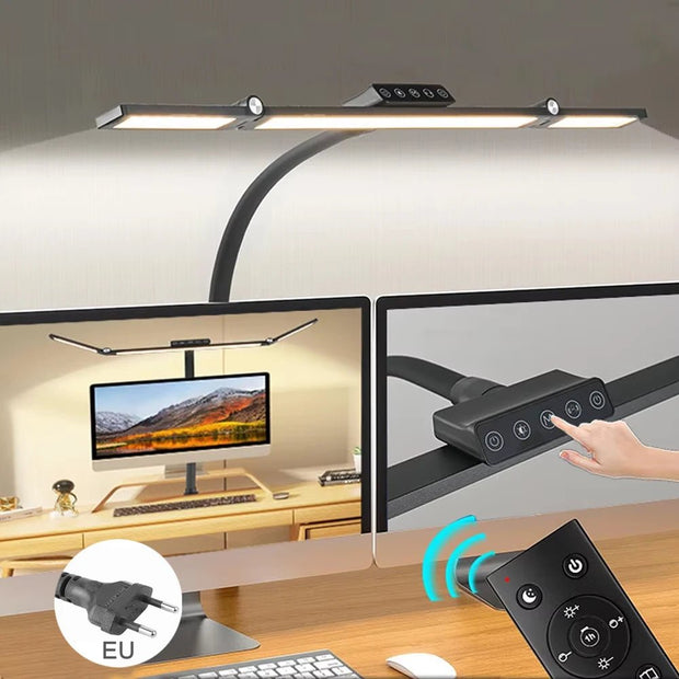 Double Head LED Desk Lamp with Stepless Dimming - clip memories