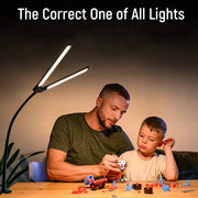 Double Head LED Desk Lamp with Stepless Dimming - clip memories