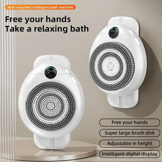 Electric Wall-Mounted Bath Brush for Automatic Back Rubbing - clip memories