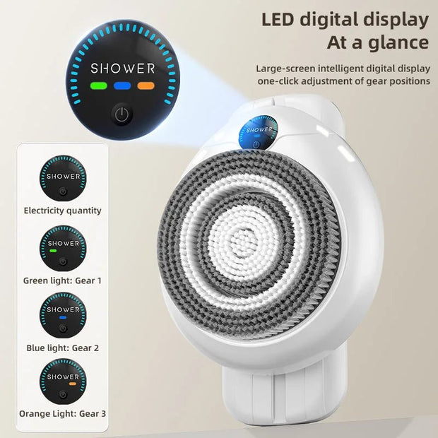Electric Wall-Mounted Bath Brush for Automatic Back Rubbing - clip memories