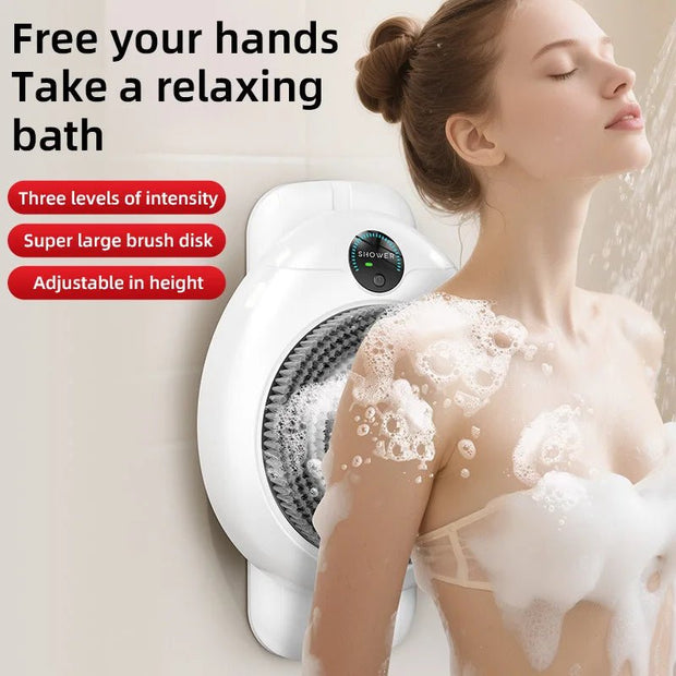 Electric Wall-Mounted Bath Brush for Automatic Back Rubbing - clip memories
