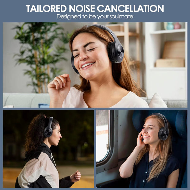 Foldable Wireless ANC Headphones: Hi-Fi Stereo Deep Bass, Mic - CLIP GADGETS