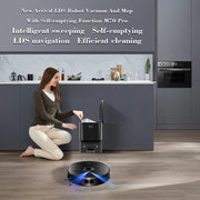 Liectroux M70 Pro Robot Vacuum Cleaner: Wet Dry Cleaning, Self-Emptying, Multi-Floor Map, 6500Pa - clip memories