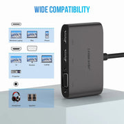 Lemorele Dual HDMI 4K 60Hz USB C Hub - 2 Port Type C VGA Docking Station - clip memories