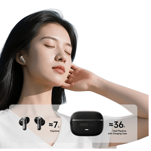Lenovo LE208 TWS Bluetooth 6.0 Wireless Noise Cancelling Earphones - clip memories