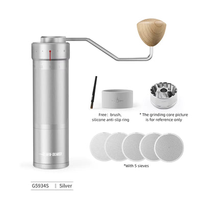 Conical Burr Manual Coffee Grinder - Espresso Pour Over Stainless Steel Barista Tool - CLIP GADGETS