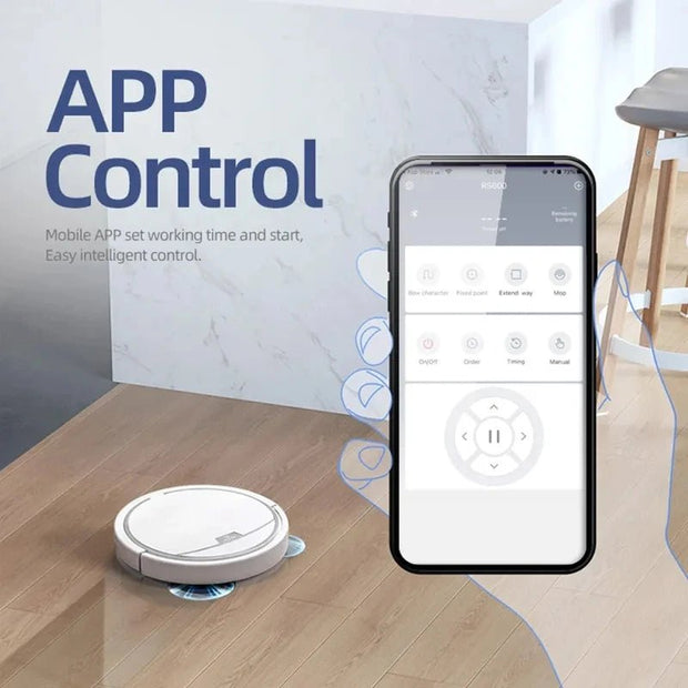 Wireless Smart Vacuum Robot: App Controlled Wet/Dry Floor Sweep with 2800PA Suction & Quiet Mopping - clip memories