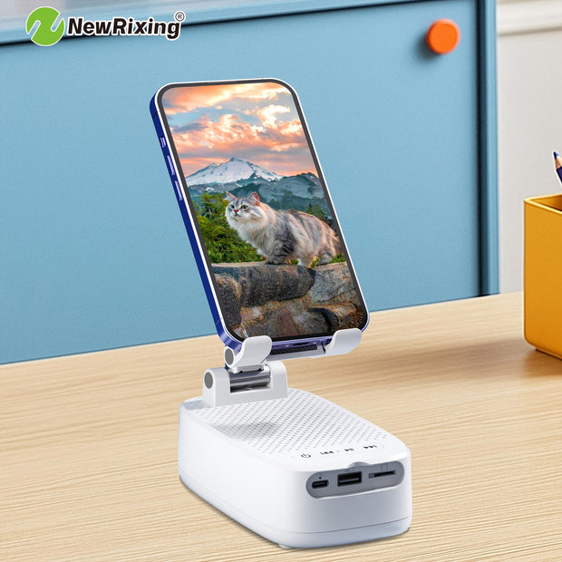 NewRixing 6W Wireless Speaker with Dual Pairing & Phone Holder - CLIP GADGETS